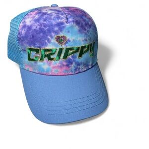NWT Crippy Canabis Tie-Dye Colortone Blue & Purple Mesh Trucker Hat